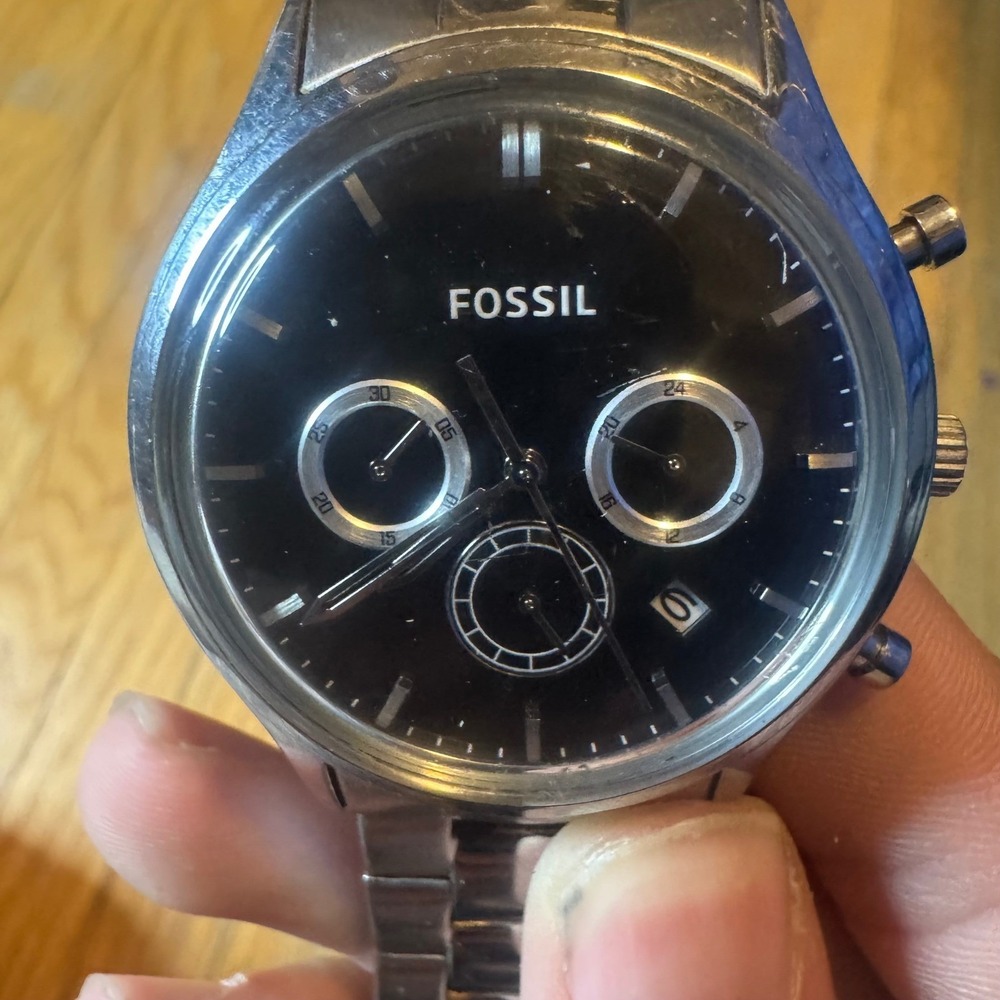 Fossil FS-4642 Mens Chronograph Black Dial Stainless Steel Bracelet Watch 5ATM - Picture 12 of 12